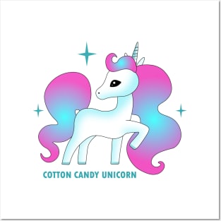 Cotton candy unicorn Posters and Art